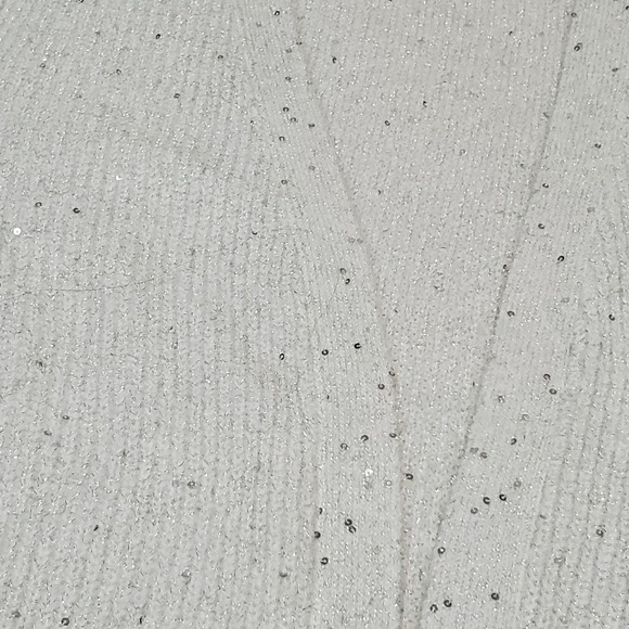 NWT Lane Bryant Gray Silver Sequin‎ Holiday Knit Cardigan Plus Size Women 18 20 - Picture 4 of 10